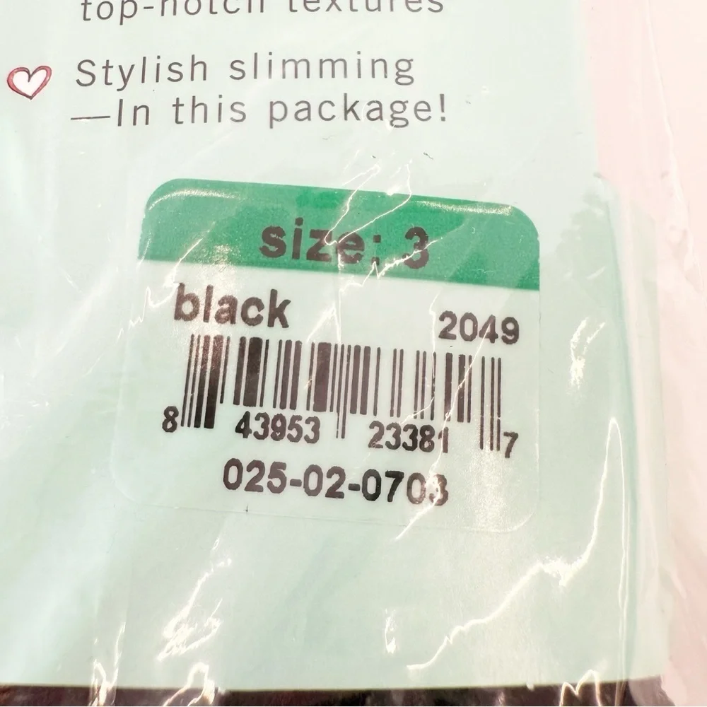 NWT Spanx Love Your Assets Black Shaping Tights in Textured Wishbone, Size 3 (L)